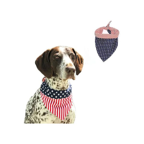 American Flag Dog Bandana Reversible Pet Bib for Medium Large Dogs 100 Cotton Soft