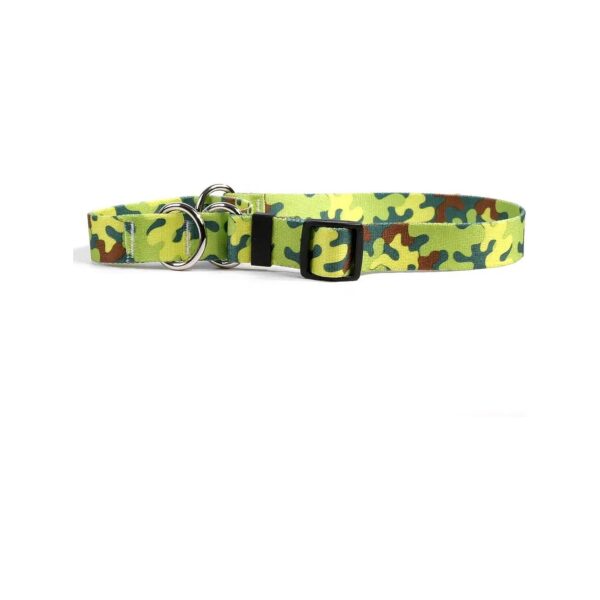 American-Made Small 14-Inch Neon Camo Polyester Martingale Slip Collar for Dogs