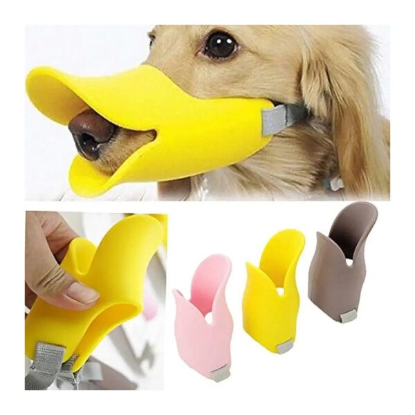 Anti Bite Dog Muzzle with Yellow Silicone Duck Mouth Shape