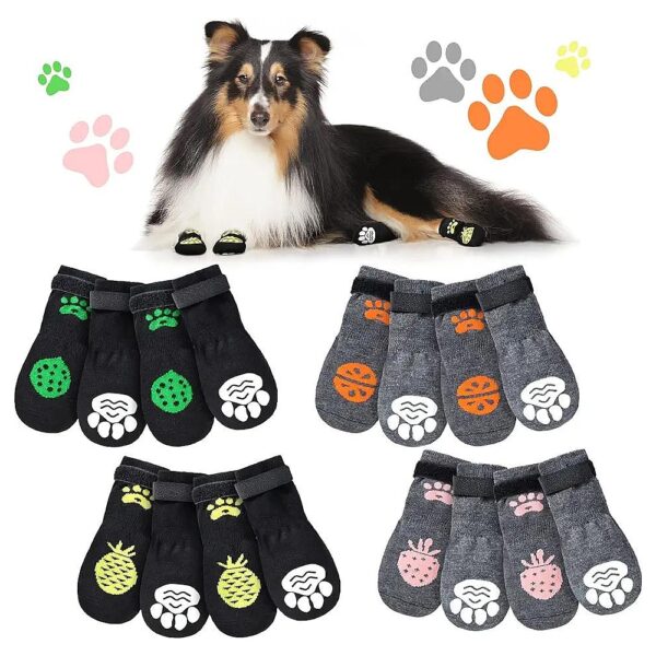 Anti Slip Dog Socks for Small Medium Dogs with Protection for Hardwood Floors