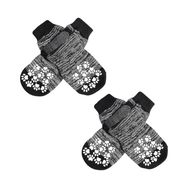 Anti Slip Dog Socks with Adjustable Strap for Small to Large Dogs Grey Medium