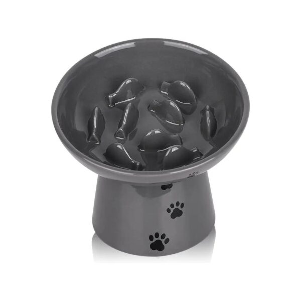 Anti Vomiting and Regurgitation 6 Inches Cat Slow Feeder Bowl for Dry and Wet Food