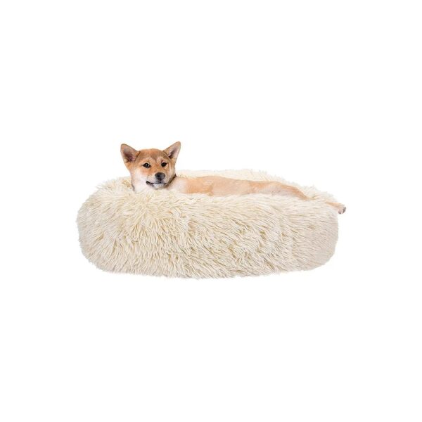 Anti-Anxiety Pet Bed for Small Medium Large Dogs Cats with Faux Fur and Curved Design