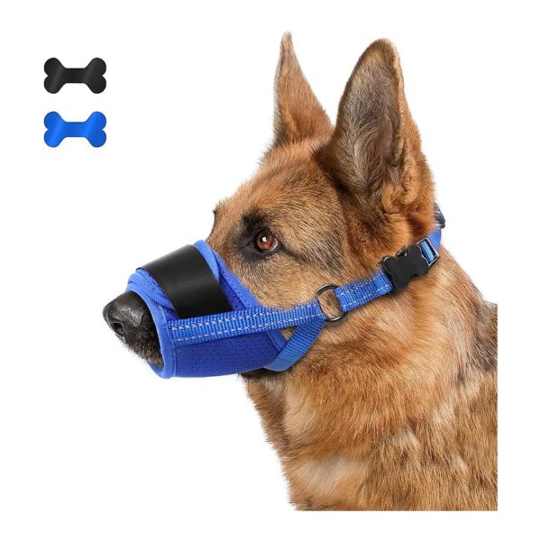 Anti-Biting No Barking Dog Muzzle for Medium and Large Breeds in Blue