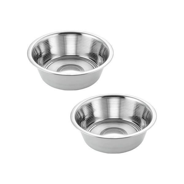 Anti-Corrosion Stainless Steel Pet Bowls Replacement Food Water Metal Bowls Double Pack