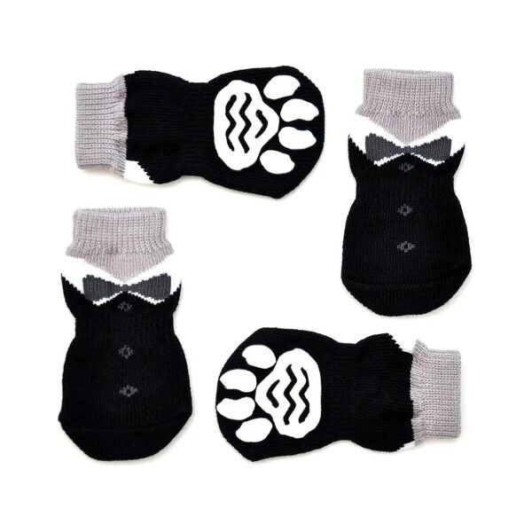 Anti-Slip Paw Protectors for Indoor Wear, Black, Large Size for Dog Socks