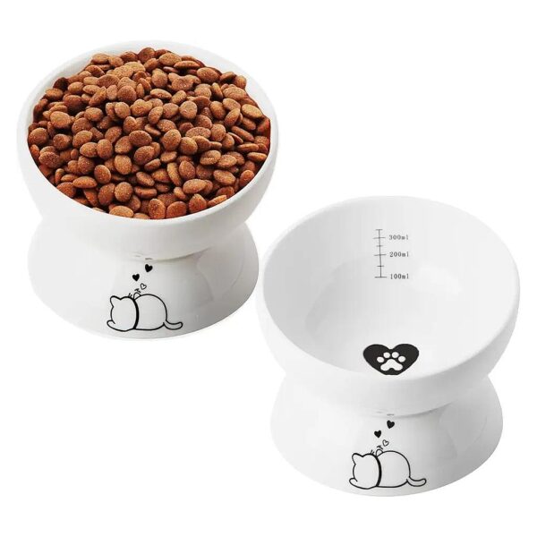 Anti-Vomiting Cat Food Bowls with Tilted Design for Easy Digestion