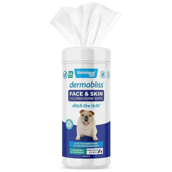 Antifungal Dog Face Wipes for French and English Bulldogs with Skin Soothers