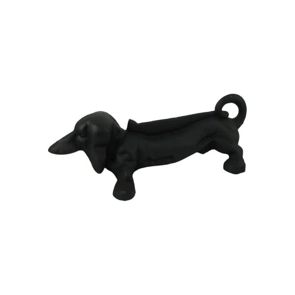 Antique Cast Iron Black Metal Dachshund Boot or Shoe Scraper for Home Decor