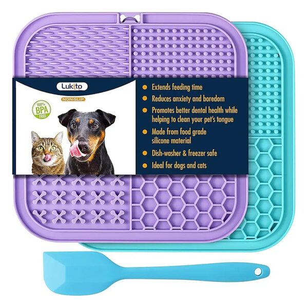 Anxiety Relief Lick Pads for Dogs and Cats, 2-Pack, Peanut Butter Friendly, Indoor Use