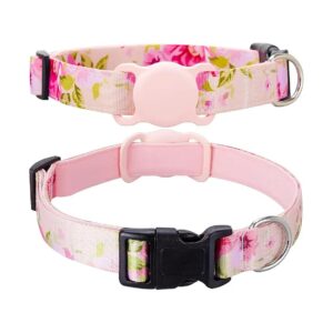 Apple AirTag Compatible Soft Padded Dog Collar for Extra Small Dogs 8-12 Neck