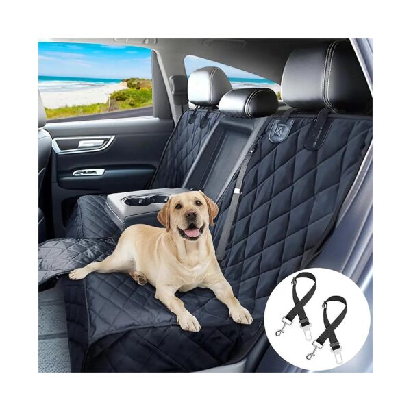 Armrest Compatible Waterproof Pet Car Cover for Back Seat, Doubles as Rear Seat Protector