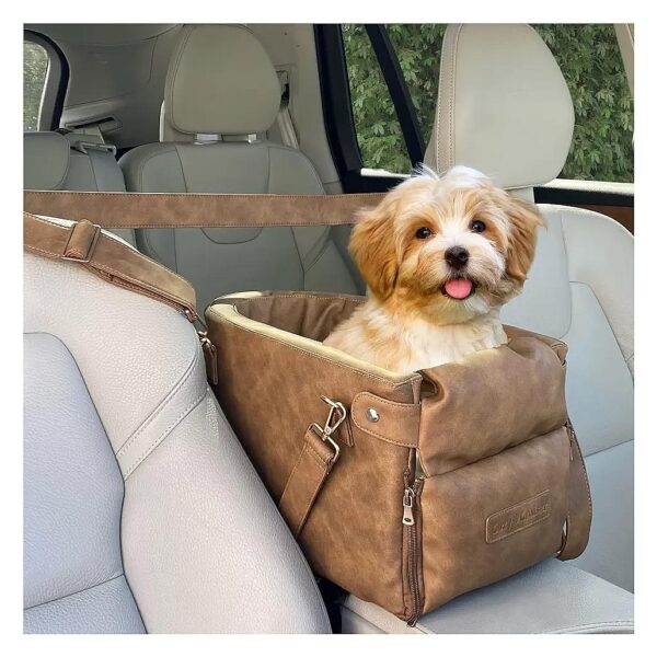 Armrest Console Car Seat for Small Pets - Safety-Friendly Design for Pets Up to 12 Pounds