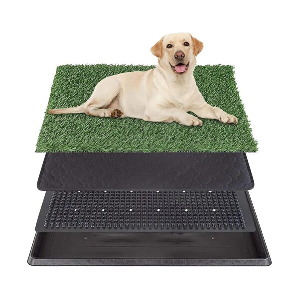 Artificial Puppy Grass Pad with Tray for Medium-Large Dogs or Multi-Puppy Potty Training