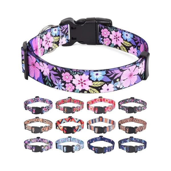 Artisan-Crafted Floral Pattern Dog Collars for Boy and Girl Dogs