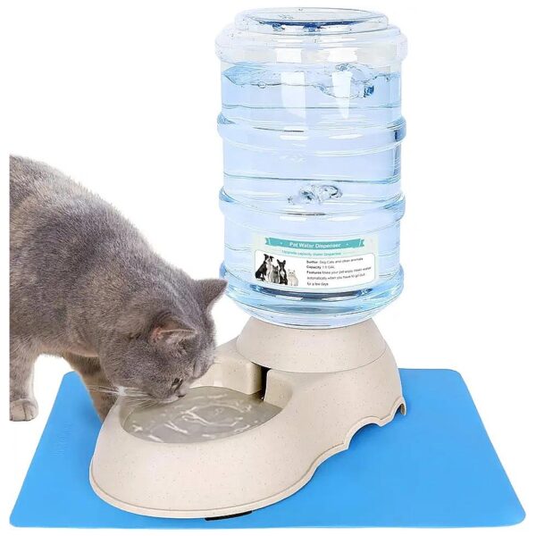 Automatic Cat Water Dispenser and Food Mat for Small to Medium Dogs and Cats