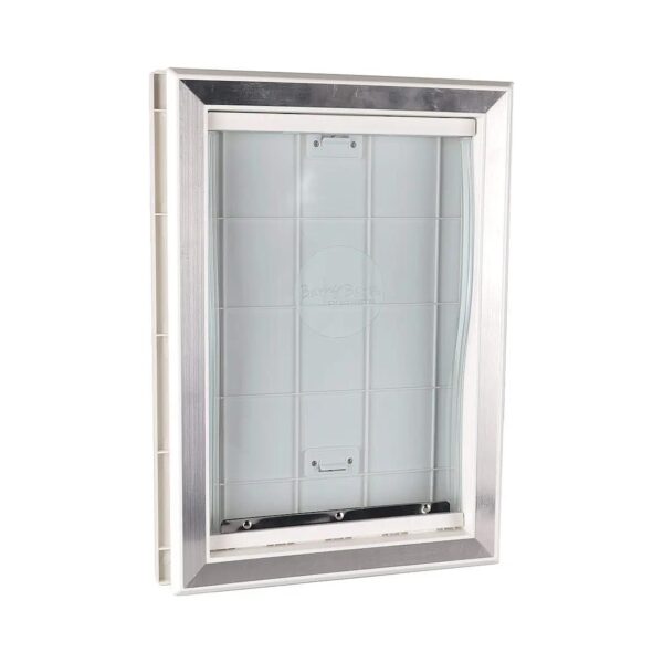 Automatic Slide Panel for 2-Way Security and Reduced Insect Entry on Large White Dog Door