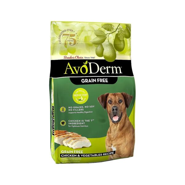 Avocado-Rich Grain-Free Chicken and Vegetables Dry Dog Food for All Life Stages 24 Lb Bag