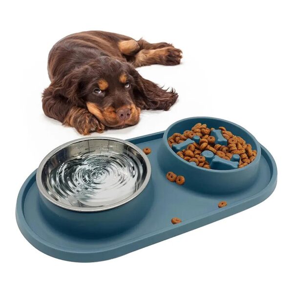 BPA-Free Food Grade Slow Feeder Dog Bowls for Small Medium Dogs and Cats