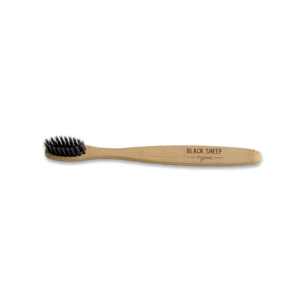 BPA-Free Soft Charcoal Dog Toothbrush with Easy-to-Hold Bamboo Handle