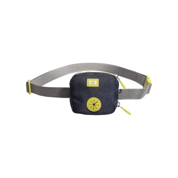 BUILT Pet Hip Pack Navy Yellow with Extra Storage and Easy Clean Design for Dog Walking