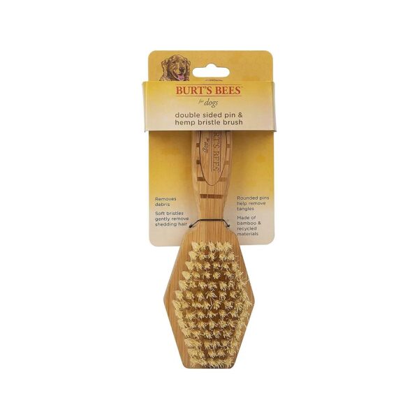 Bamboo Boar Bristle Double Sided Dog Brush for All Breeds