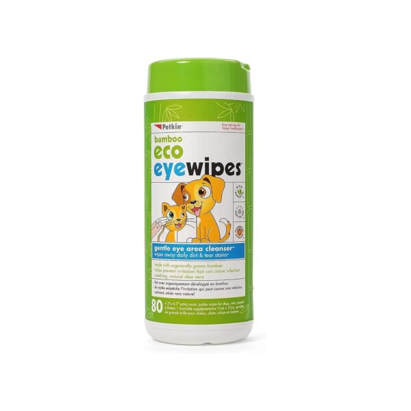 Bamboo Eye Wipes for Pets - 80 Count - Convenient and Easy to Use