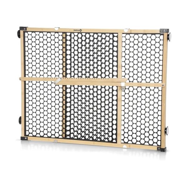 Bamboo Wide Gate for Spaces between 28 and 42 Inches with Non-Marking Bumpers