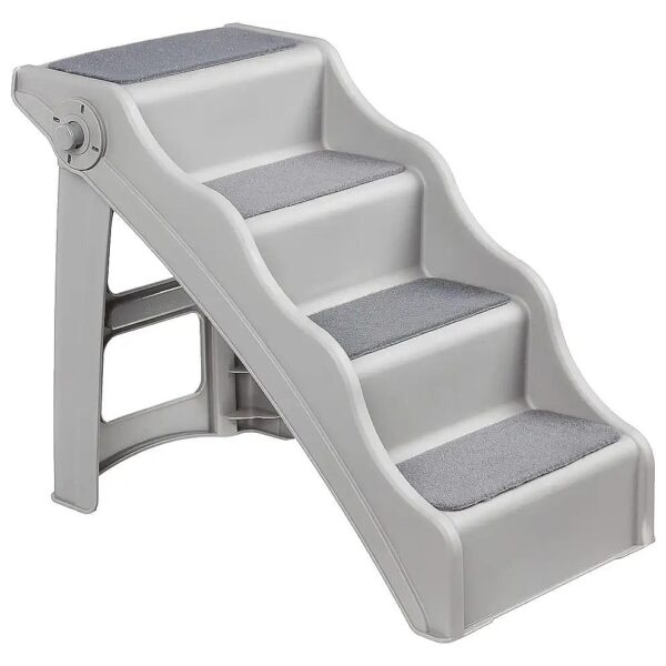 Basic Grey Foldable Pet Steps for Small Breeds and Seniors Needs