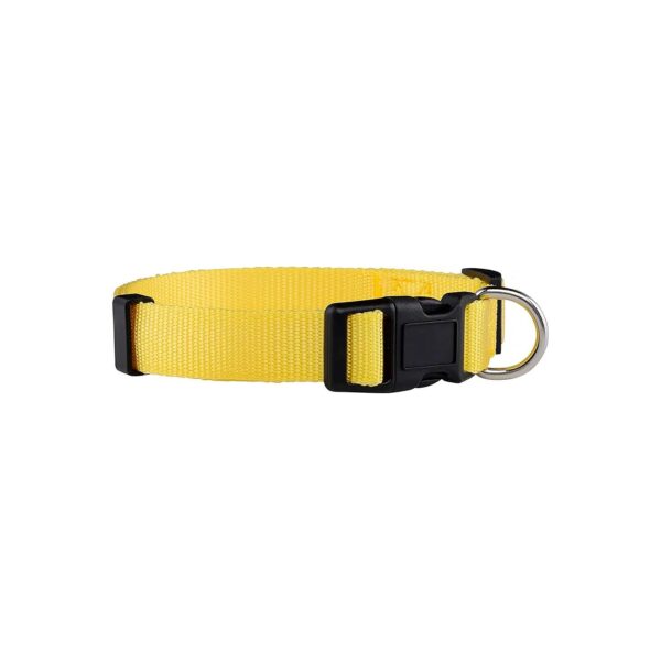 Basic Yellow Nylon Dog Collar Adjustable for Small Medium Large Puppies Cute Puppy