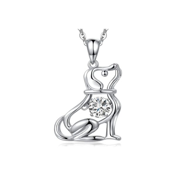 Beautiful 925 Sterling Silver Necklace with Dog Pendant and Carving for Cat Dog Lovers