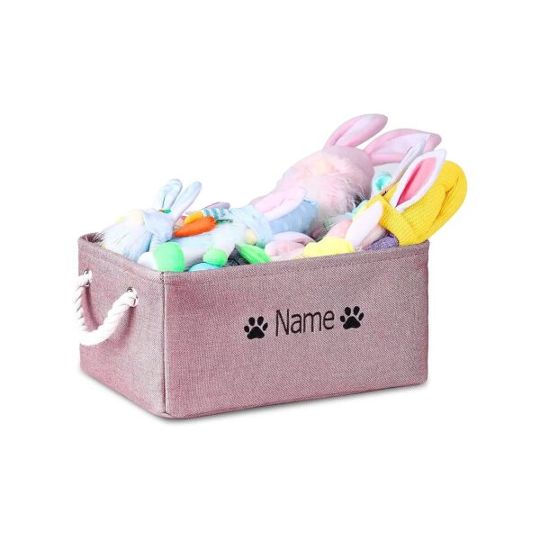 Beautiful Pink Collapsible Storage Basket for Dog Toys, Clothing, and Accessor