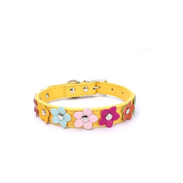 Beautiful Yellow Floral Dog Collar for Small Female Dogs