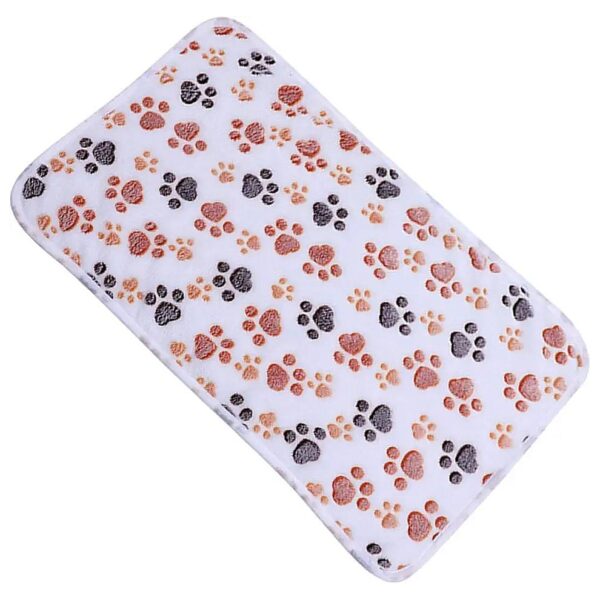 Beige White Pet Blanket for Small Cats and Dogs, Thick Sleep Mat, Soft Coral Velvet