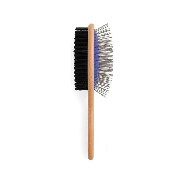 Beige Wood Handle Double Sided Brush for Wiry Coat Types