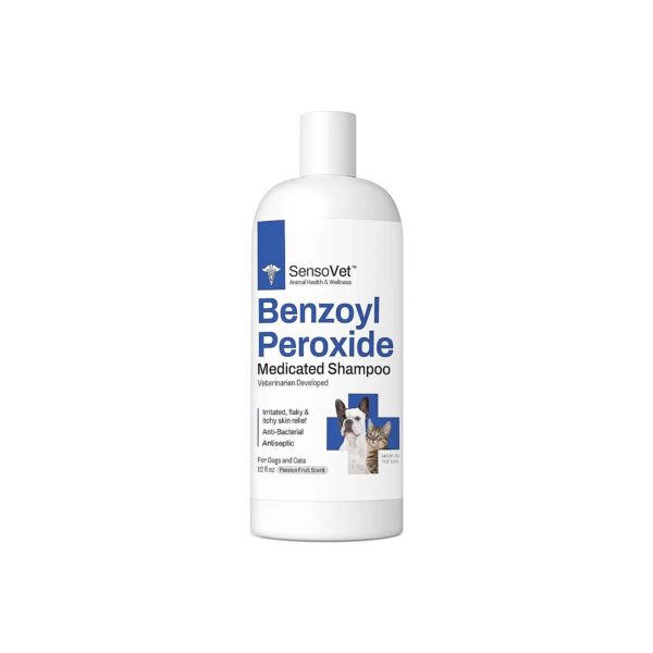 Benzoyl Peroxide Shampoo for Cats and Dogs with Dandruff and Acne Relief