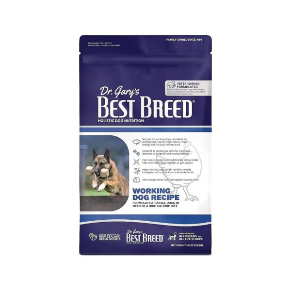 Best Breed USA-Made Natural High Calorie Dry Dog Food for Working Dogs