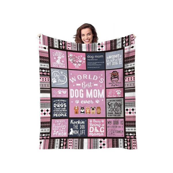 Best Dog Mom Ever Gift for Dog Lover Women 50x60 Throw Blanket Premium Quality Polyester