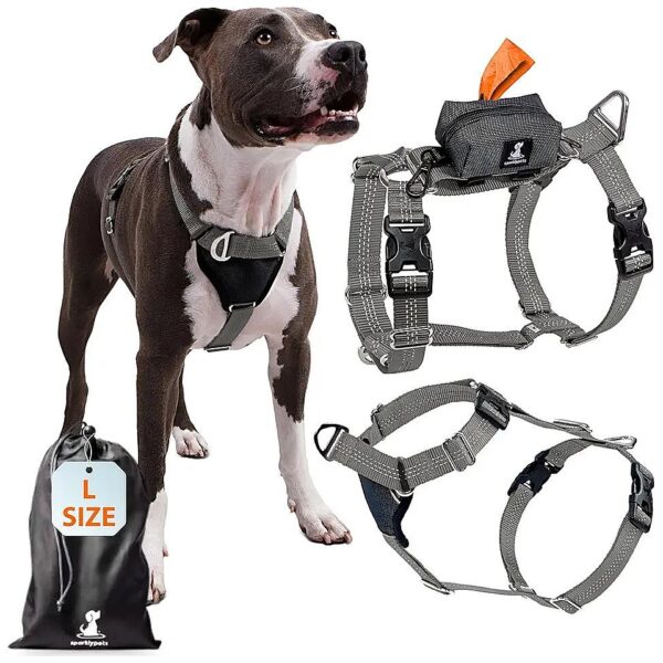 Best Dog Walking Harness for Medium and Large Breeds with Unique Poop Bag Attachment