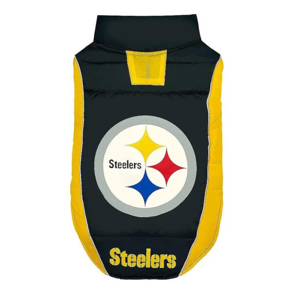 Best in Show Pittsburgh Steelers Dog Gear - Small Puffer Vest for Cats and Small Dogs