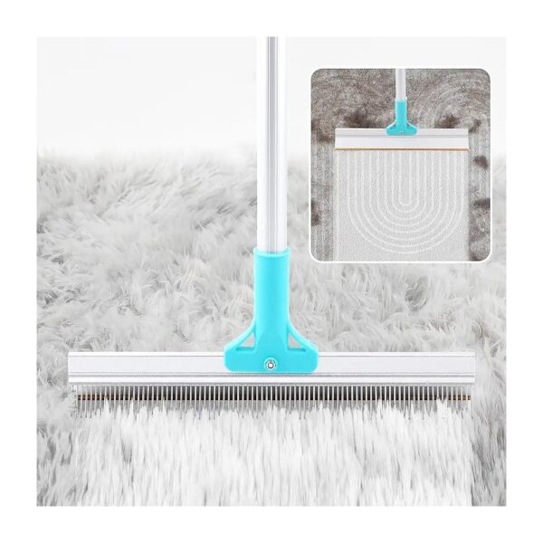 Big Double-Sided Carpet Rake for Efficient Pet Hair Removal on Various Carpet Types