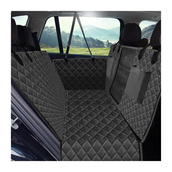 Big Mesh Window and Storage Pocket Dog Car Seat Cover for Cars and SUVs