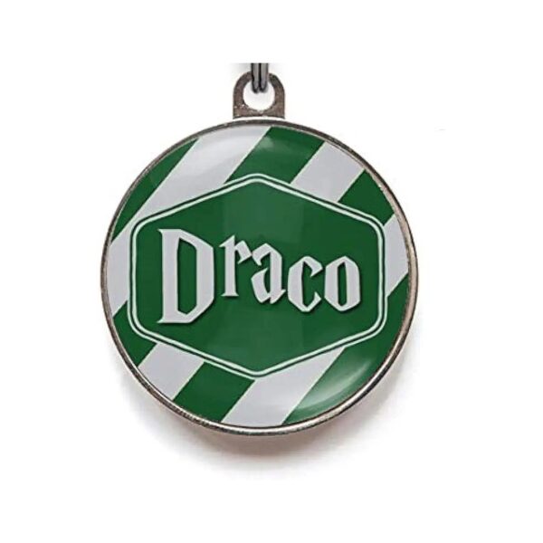 Big-League Large Green Metal Dog Tag with Durable Resin Coating for Pet Protection