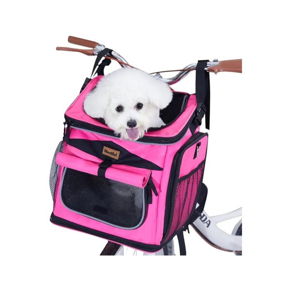 Bike Dog Carrier Backpack Carrier for Small Cats and Dogs with Removable Floor Board