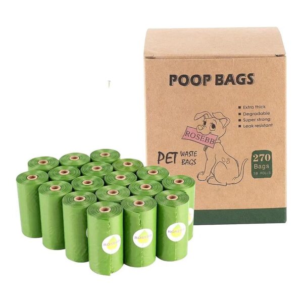 Biodegradable Pet Waste Bags for Large Dogs and Cats - 270Count, 9x13 Inches