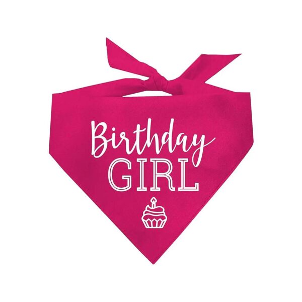 Birthday Girl with Cupcake Custom Printed Dog Bandana OS 215