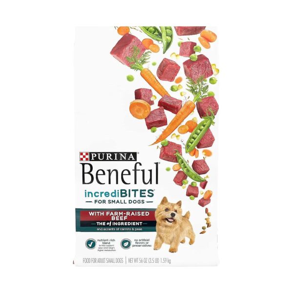 Bite-Sized Kibble for Small Dogs with Real Beef and Essential Vitamins