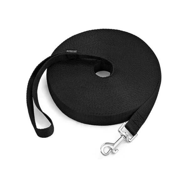 Black 15 Feet Long Leash for Small to Medium Dogs and Cats