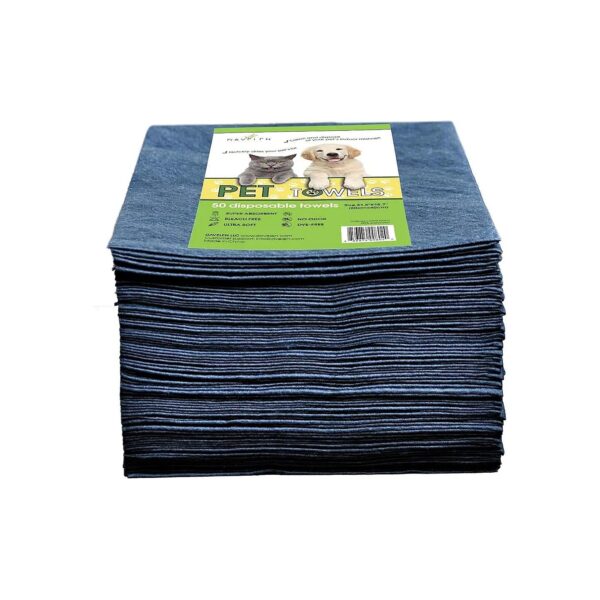 Black 5" x 7" Pet Towels for Small Medium Large Dogs and Cats 50-Pack