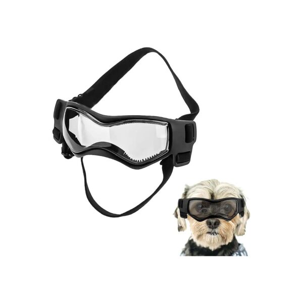 Black Adjustable Dog Goggles for Small to Medium Breed Dogs Outdoor Eye Protection